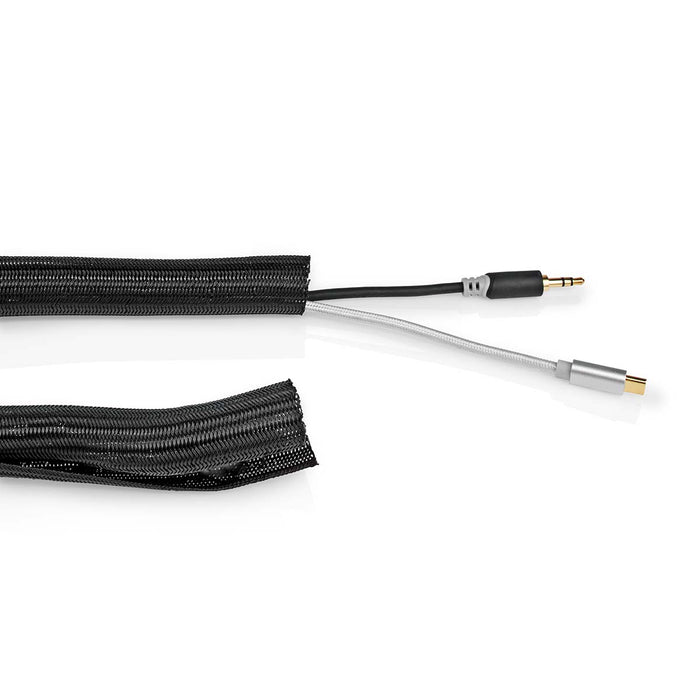 Nedis Cable Management - Sleeve, 1 pcs, Maximum cable thickness: 15 mm, Nylon - Black