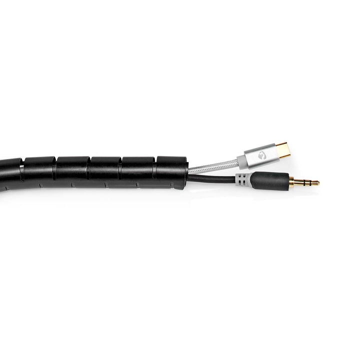 Nedis Cable Management - Spiral Sleeve, 1 pcs, Maximum cable thickness: 22 mm, PE - Black