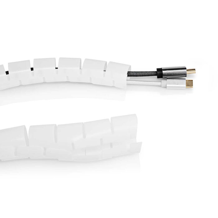 Nedis Cable Management - Spiral Sleeve, 1 pcs, Maximum cable thickness: 28 mm, PE - White