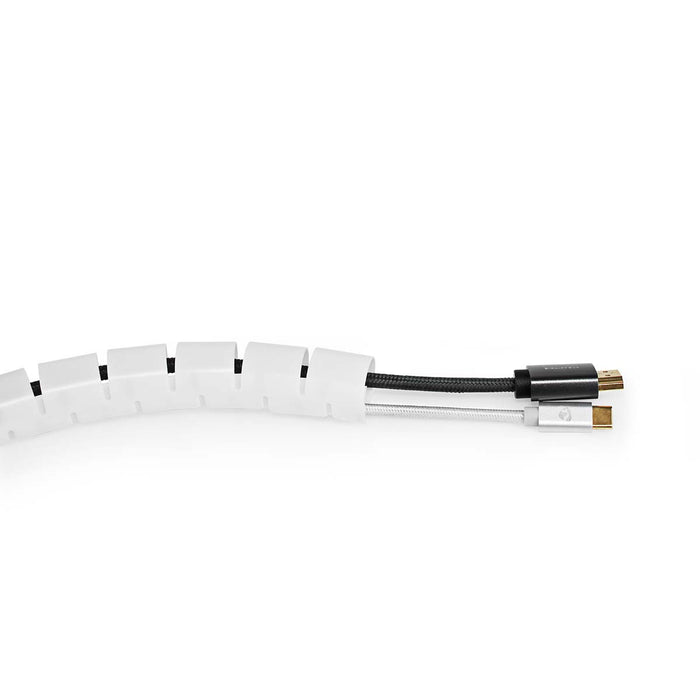 Nedis Cable Management - Spiral Sleeve, 1 pcs, Maximum cable thickness: 28 mm, PE - White