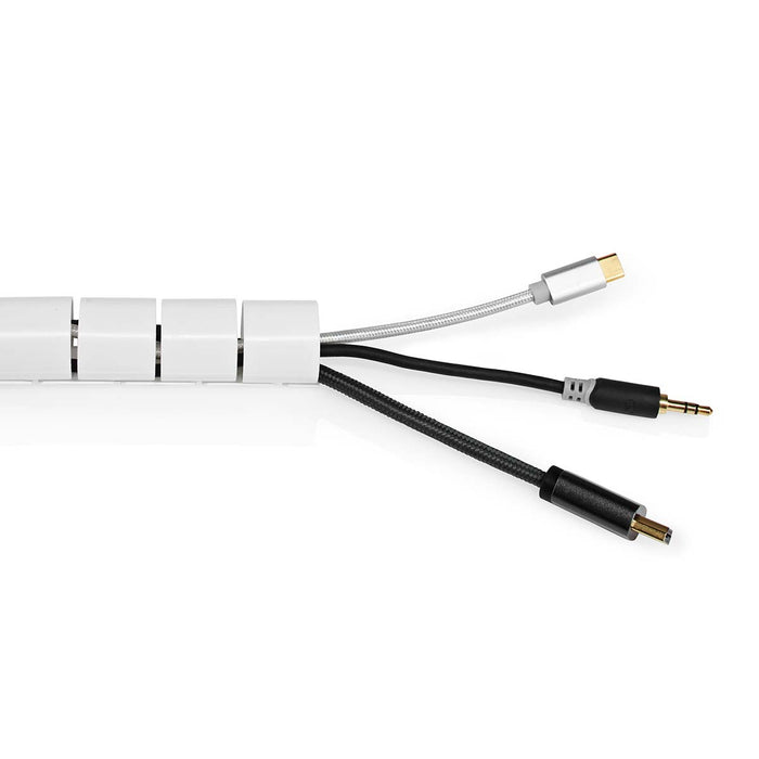 Nedis Cable Management - Spiral Sleeve, 1 pcs, Maximum cable thickness: 32 mm, PE - White