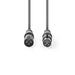 Nedis DMX Adapter Cable - XLR 3-Pin Male, XLR 3-Pin Female, Nickel Plated, Dark Grey - Gift Box