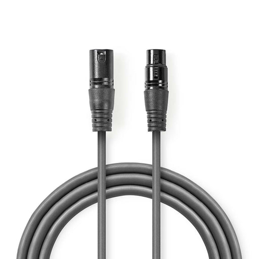 Nedis DMX Adapter Cable - XLR 3-Pin Male, XLR 3-Pin Female, Nickel Plated, Dark Grey - Gift Box