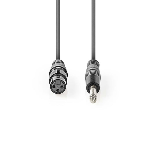 Nedis Unbalanced Audio Cable - XLR 3-Pin Female, 6.35 mm Male, Nickel Plated, Dark Grey - Gift Box