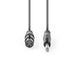 Nedis Unbalanced Audio Cable - XLR 3-Pin Female, 6.35 mm Male, Nickel Plated, Dark Grey - Gift Box