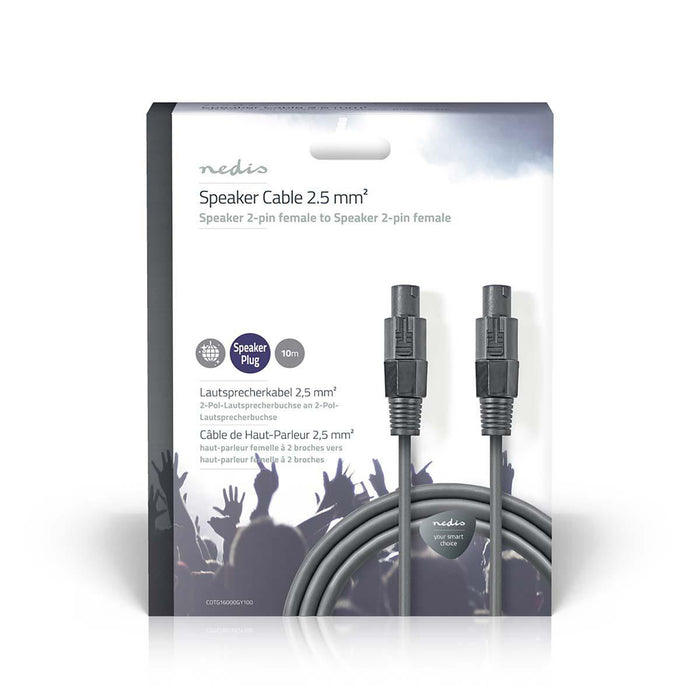 Nedis Speaker Cable - 48 x 0.20 mm, Copper, 10.0 m, Dark Grey - Gift Box