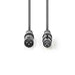 Nedis DMX Adapter Cable - XLR 3-Pin Male, XLR 3-Pin Female, Nickel Plated, Dark Grey - Carton Sleeve