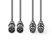 Nedis Balanced Audio Cable - 2x XLR 3-Pin Male, 2x XLR 3-Pin Female, Nickel Plated, Dark Grey - Carton Sleeve