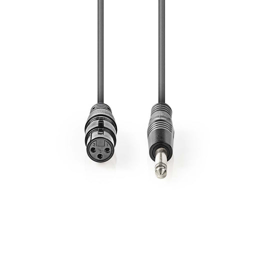 Nedis Unbalanced Audio Cable - XLR 3-Pin Female, 6.35 mm Male, Nickel Plated, Dark Grey - Carton Sleeve