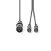 Nedis Balanced Audio Cable - XLR 3-Pin Male, 2x RCA Male, Nickel Plated, Dark Grey - Carton Sleeve