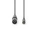 Nedis Unbalanced Audio Cable - XLR 3-Pin Male, RCA Male, Nickel Plated, Dark Grey - Carton Sleeve