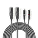 Nedis Balanced Audio Cable - 2x XLR 3-Pin Male, 2x RCA Male, Nickel Plated, Dark Grey - Carton Sleeve