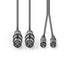 Nedis Balanced Audio Cable - 2x XLR 3-Pin Female, 2x RCA Male, Nickel Plated, Dark Grey - Carton Sleeve