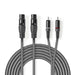 Nedis Balanced Audio Cable - 2x XLR 3-Pin Female, 2x RCA Male, Nickel Plated, Dark Grey - Carton Sleeve