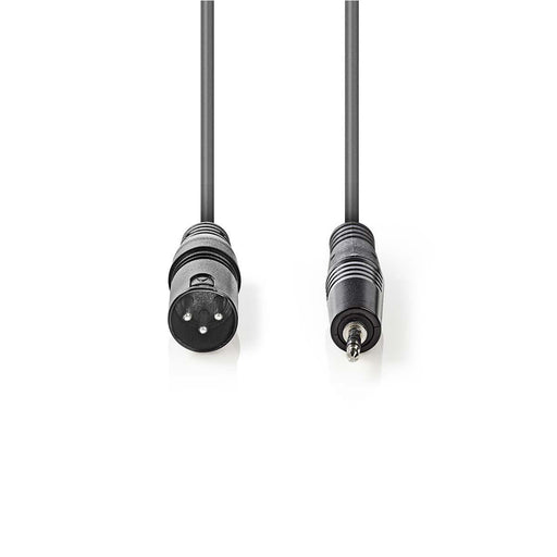 Nedis Balanced Audio Cable - XLR 3-Pin Male, 3.5 mm Male, Nickel Plated, Dark Grey - Carton Sleeve