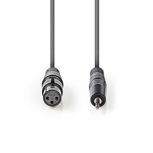 Nedis Balanced Audio Cable - XLR 3-Pin Female, 3.5 mm Male, Nickel Plated, Dark Grey - Carton Sleeve