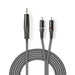 Nedis Stereo Audio Cable - 3.5 mm Male, 2x RCA Male, Nickel Plated, Dark Grey - Carton Sleeve