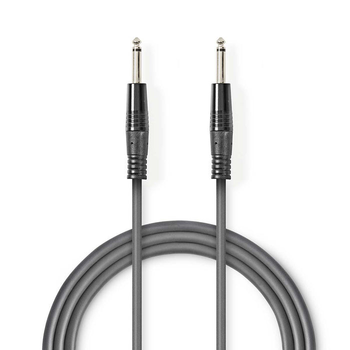 Nedis Mono Audio Cable - 6.35 mm Male, 6.35 mm Male, Nickel Plated, Round - PVC