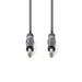 Nedis Stereo Audio Cable - 6.35 mm Male, 6.35 mm Male, Nickel Plated, Dark Grey - Carton Sleeve