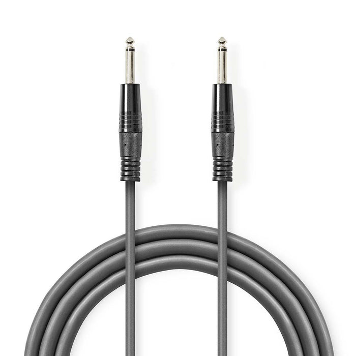 Nedis Mono Audio Cable - 6.35 mm Male, 6.35 mm Male, Nickel Plated, Round - PVC