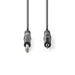 Nedis Stereo Audio Cable - 6.35 mm Male, 3.5 mm Male, Nickel Plated, Dark Grey - Carton Sleeve