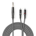 Nedis Stereo Audio Cable - 6.35 mm Male, 2x RCA Male, Nickel Plated, Dark Grey - Carton Sleeve