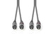 Nedis Stereo Audio Cable - 2x RCA Male, 2x RCA Male, Nickel Plated, Dark Grey - Carton Sleeve