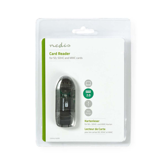 Nedis Card Reader - MMC / SD / SDHC - USB 2.0, 