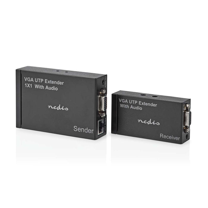 Nedis VGA extender - VGA / Audio, Distance up to: 300 m, Cat5e / Cat6, 1920x1200 - Type C (CEE 7/16) / Type G