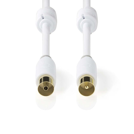 Nedis Coax Cable - IEC (Coax) Male, IEC (Coax) Female, Gold Plated, White - Polybag