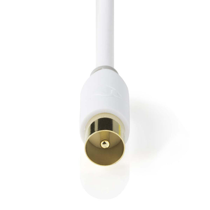 Nedis Coax Cable - IEC (Coax) Male, IEC (Coax) Male, Gold Plated, White - Polybag