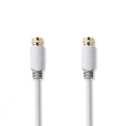 Nedis Satellite & Antenna Cable - F Male, F Male, Gold Plated, White - Polybag