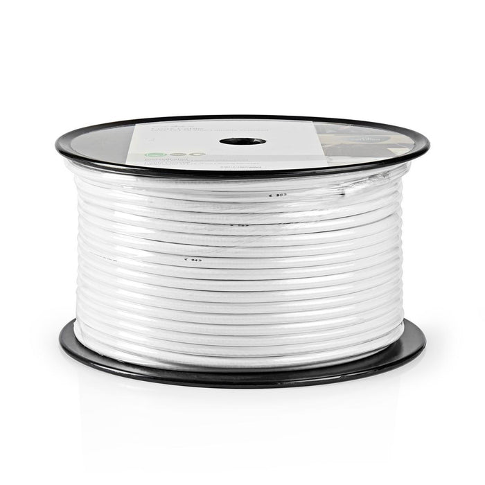 Nedis Coax Cable On Reel - Coax 12, 75 Ohm, Double Shielded, White - Reel