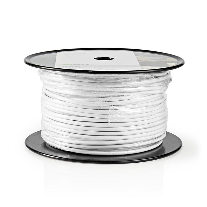 Nedis Coax Cable On Reel - RG59U, 75 Ohm, Double Shielded, White - Reel