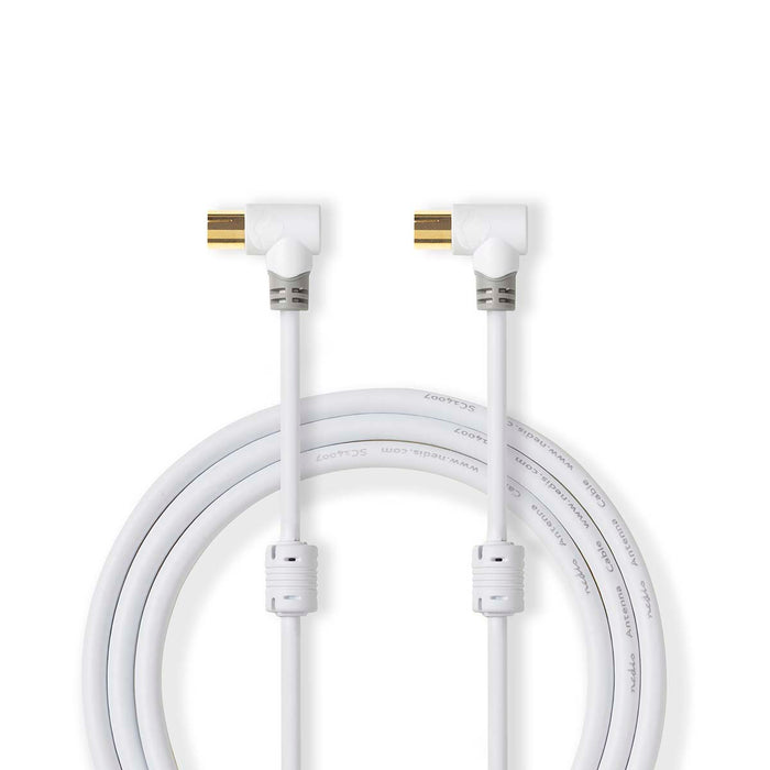 Nedis Coax Cable - IEC (Coax) Male, IEC (Coax) Female, Gold Plated, White - Box