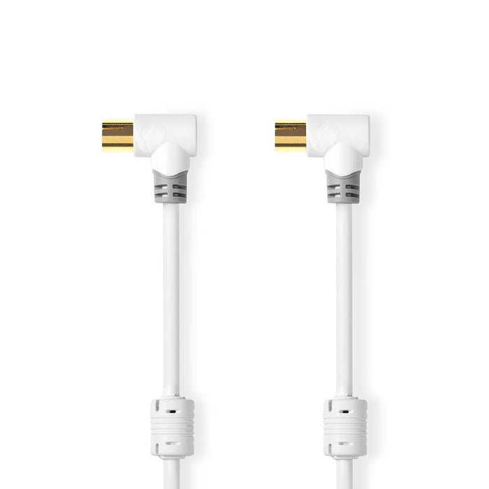 Nedis Coax Cable - IEC (Coax) Male, IEC (Coax) Female, Gold Plated, White - Box