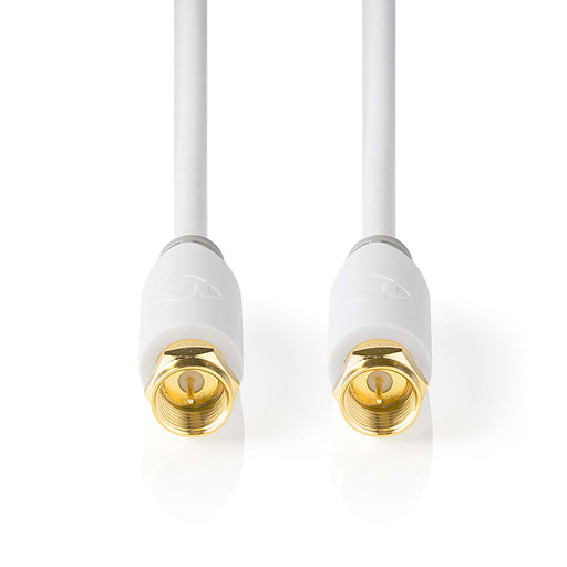 Nedis Satellite & Antenna Cable - F Male, F Male, Gold Plated, White - Box