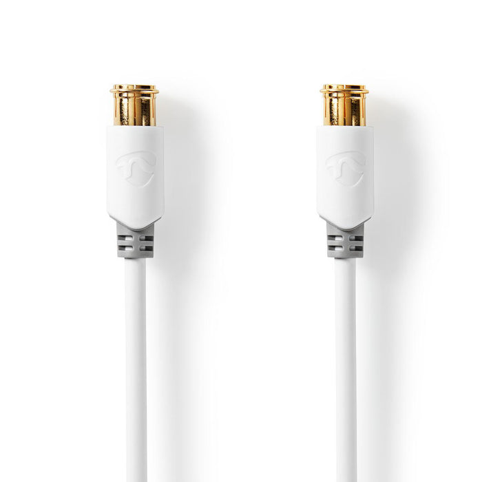 Nedis F Quick - F Quick Cables - F Male Quick, F Male Quick, Gold Plated, White - Window Box