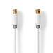 Nedis F Quick - F Quick Cables - F Male Quick, F Male Quick, Gold Plated, White - Window Box