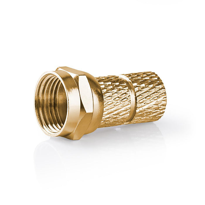 Nedis F-Connector - Straight, Male, Gold Plated, 2 pcs - Window Box