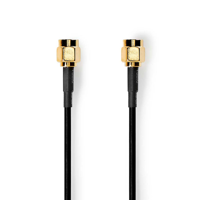 Nedis SMA Cable - SMA Male, SMA Male, Gold Plated, Black - Envelope