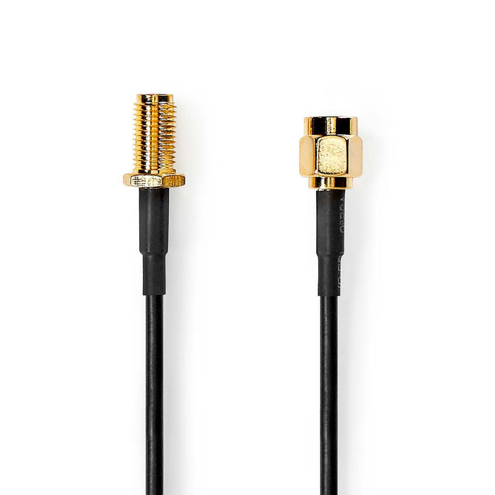 Nedis SMA Cable - SMA Male, SMA Female, Gold Plated, Black - Box