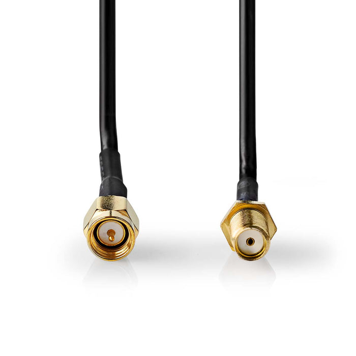 Nedis SMA Cable - SMA Male, SMA Female, Gold Plated, Black - Box