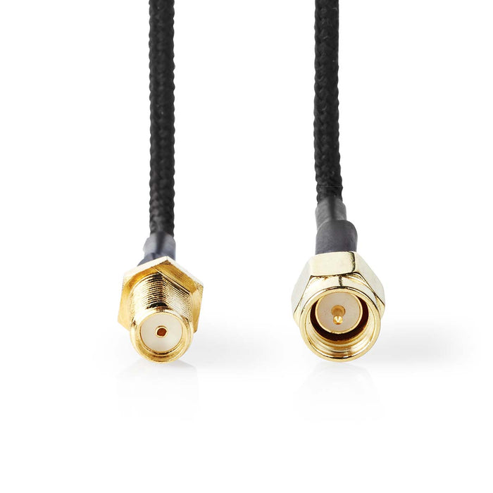 Nedis SMA Cable - SMA Female, SMA Male, Gold Plated, Black - Box