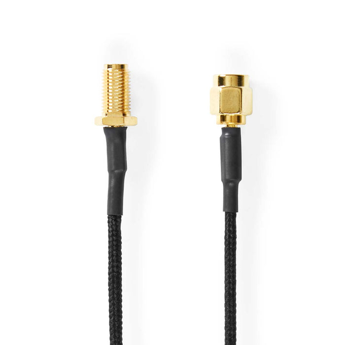 Nedis SMA Cable - SMA Female, SMA Male, Gold Plated, Black - Box