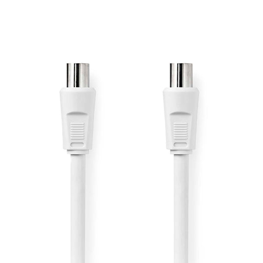 Nedis Coax Cable - IEC (Coax) Male, IEC (Coax) Female, Nickel Plated, White - Box