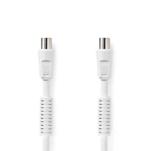 Nedis Coax Cable - IEC (Coax) Male, IEC (Coax) Female, Nickel Plated, White - Box