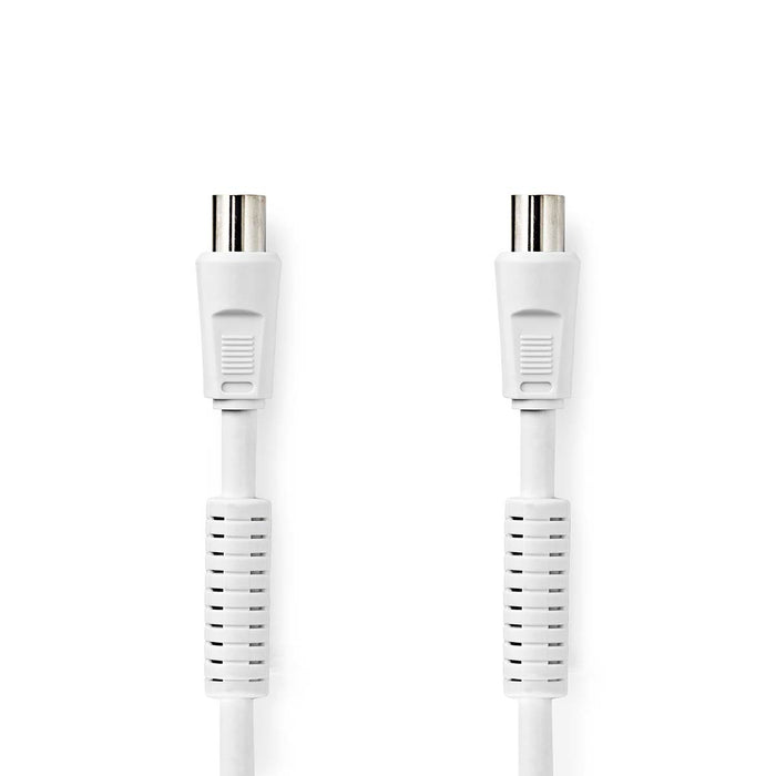 Nedis Coax Cable - IEC (Coax) Male, IEC (Coax) Female, Nickel Plated, White - Box