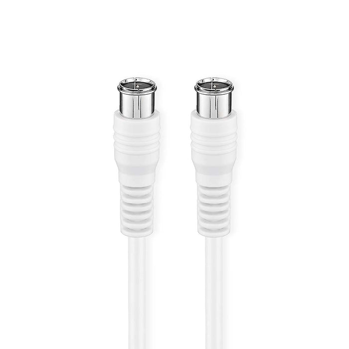 Nedis Satellite & Antenna Cable - F Male, F Male, Nickel Plated, White - Box