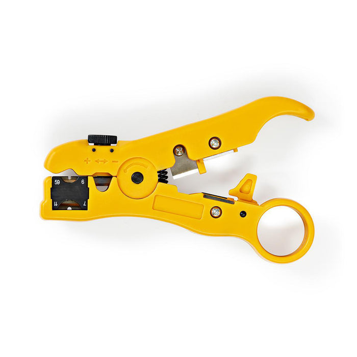 Nedis Cable Stripping Plier - Stripping Tool - ABS / Steel - Black / Yellow, 